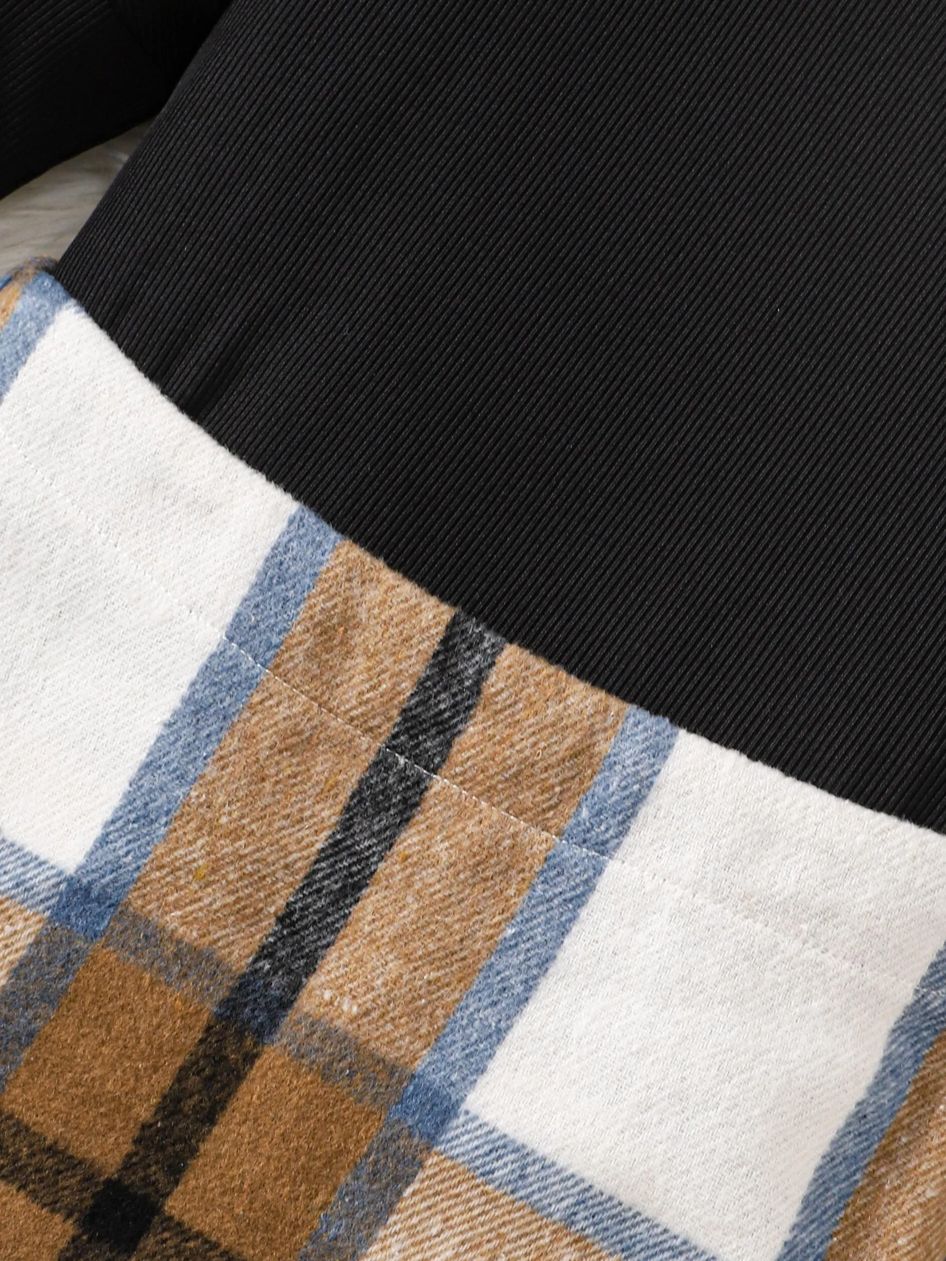 8-14Y Ready Stock Kids Girls Skirts Sets Lantern Long Sleeve Pure Color Tops Plaid Skirts Spring Autumn Clothing From 8Y-14Y Black Catpapa 462304007