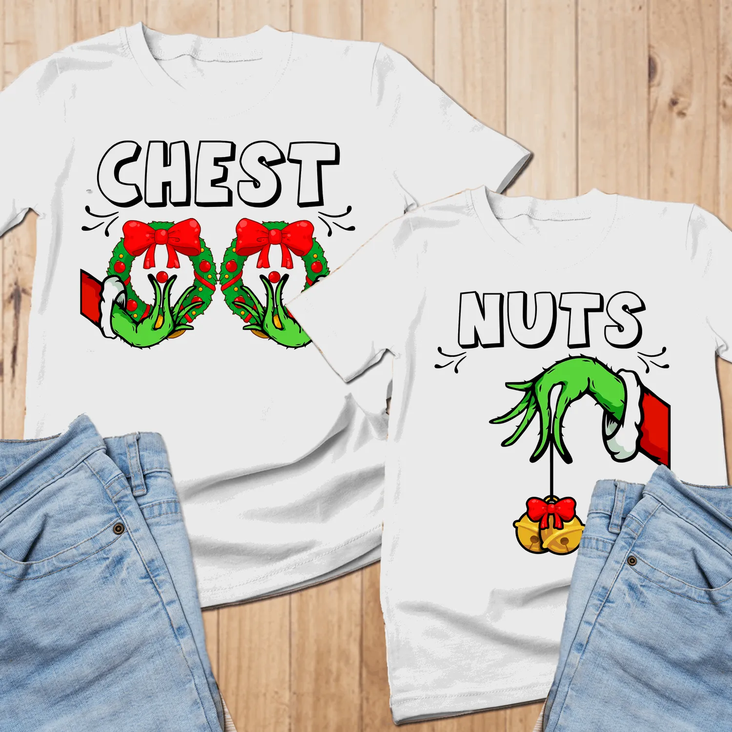 Chest Nuts Couples Matching T Shirts, Funny Christmas Matching Shirts, Holiday Sweatshirt, Cute Christmas Shirt, Couple Sweater, Family Tee