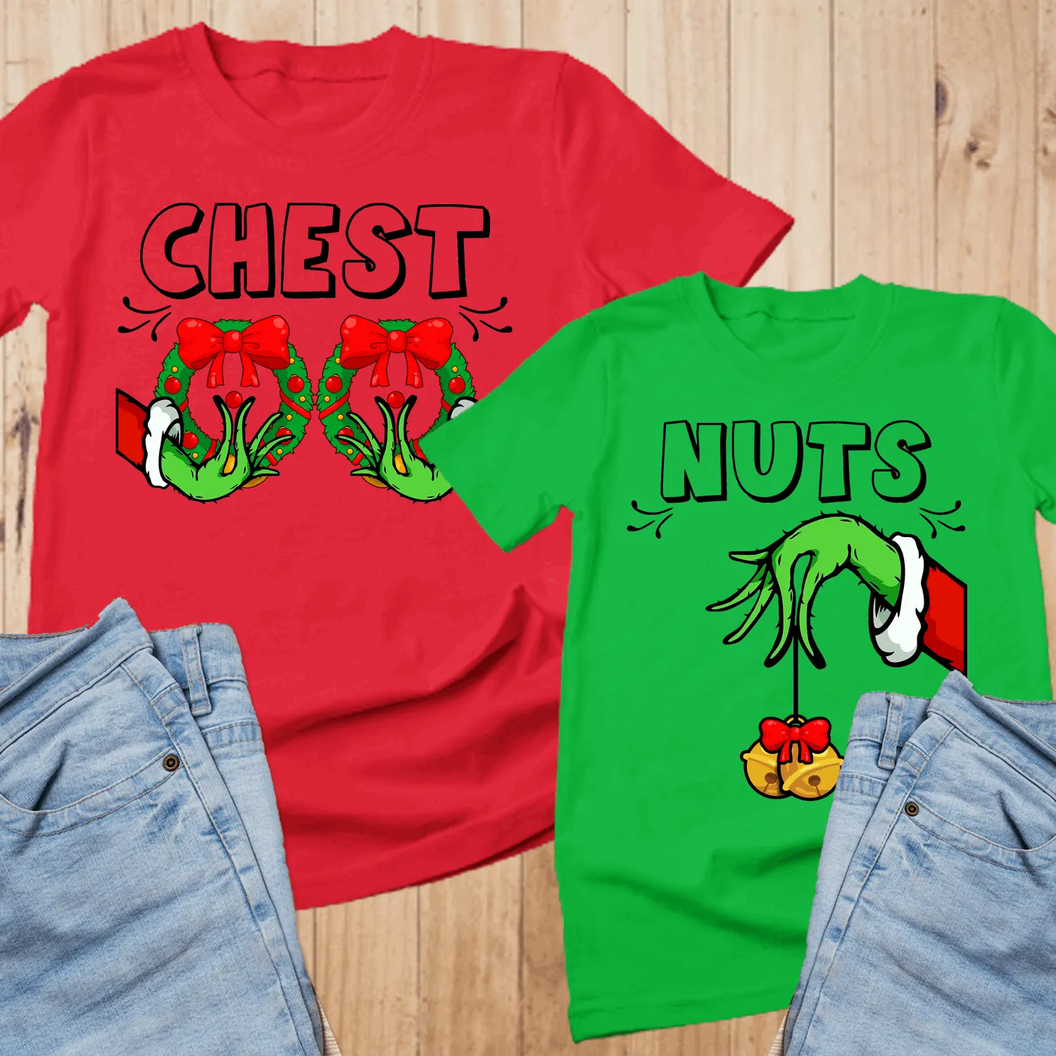 Chest Nuts Couples Matching T Shirts, Funny Christmas Matching Shirts, Holiday Sweatshirt, Cute Christmas Shirt, Couple Sweater, Family Tee