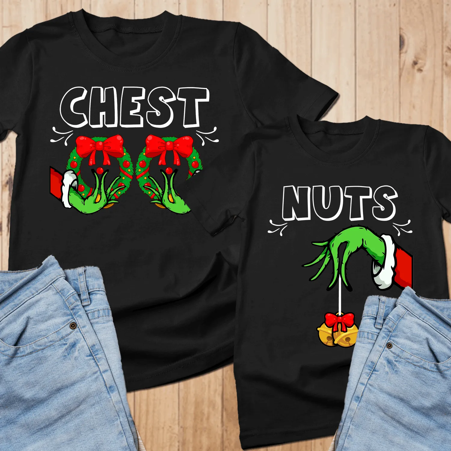Chest Nuts Couples Matching T Shirts, Funny Christmas Matching Shirts, Holiday Sweatshirt, Cute Christmas Shirt, Couple Sweater, Family Tee