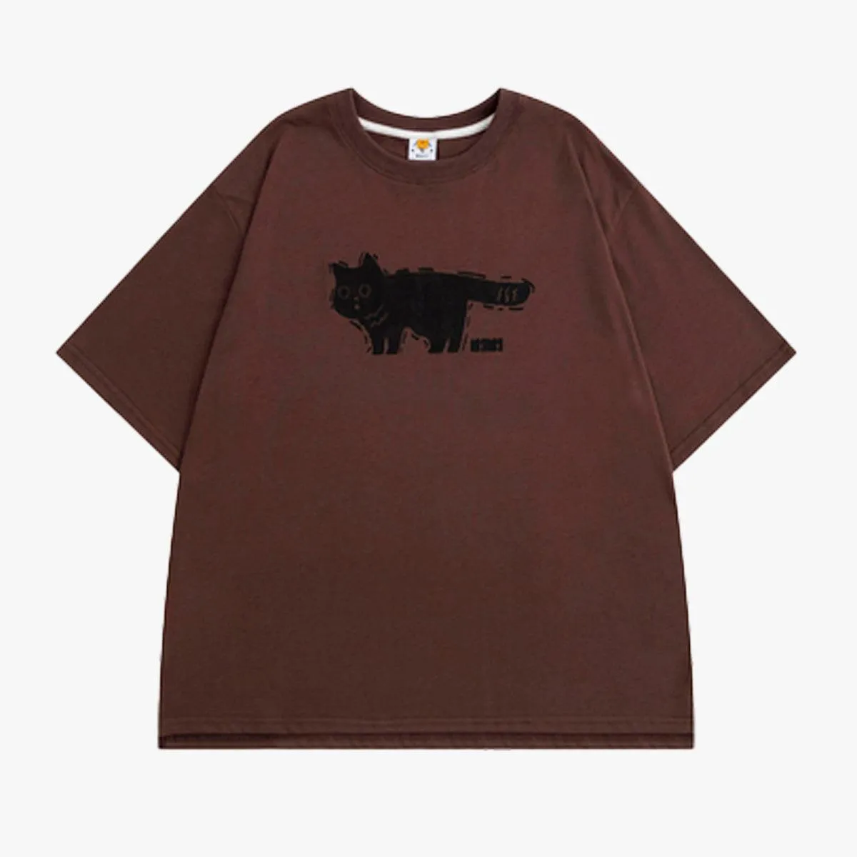 Dark Shaky Cat Aesthetic T-Shirt