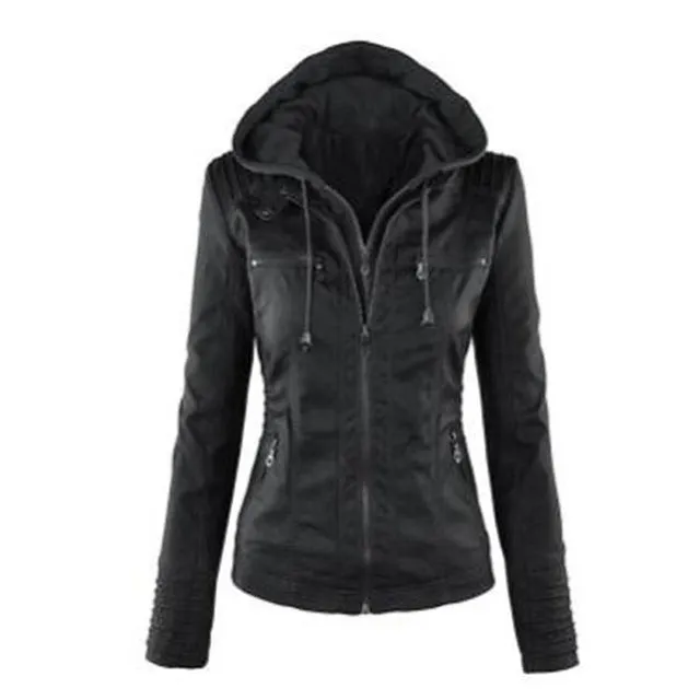 Female Goth Overcoats faux leather Jacket