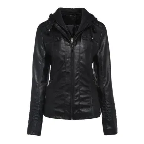 Female Goth Overcoats faux leather Jacket