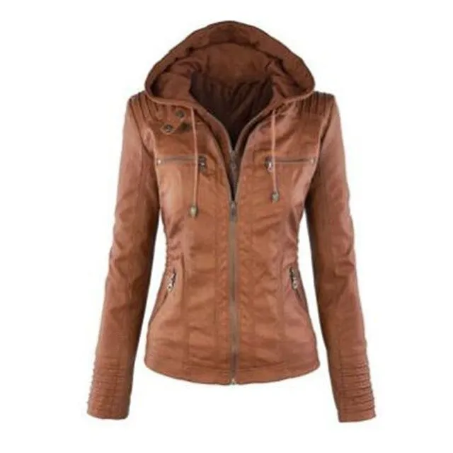 Female Goth Overcoats faux leather Jacket