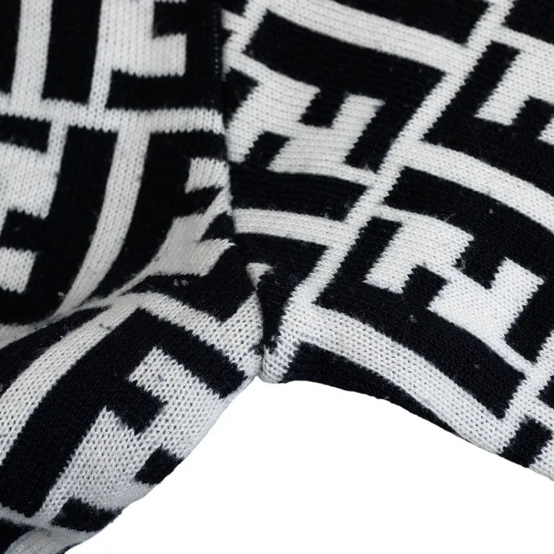 Fendi Wool Zucca Sweater Black White