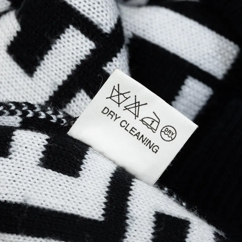 Fendi Wool Zucca Sweater Black White