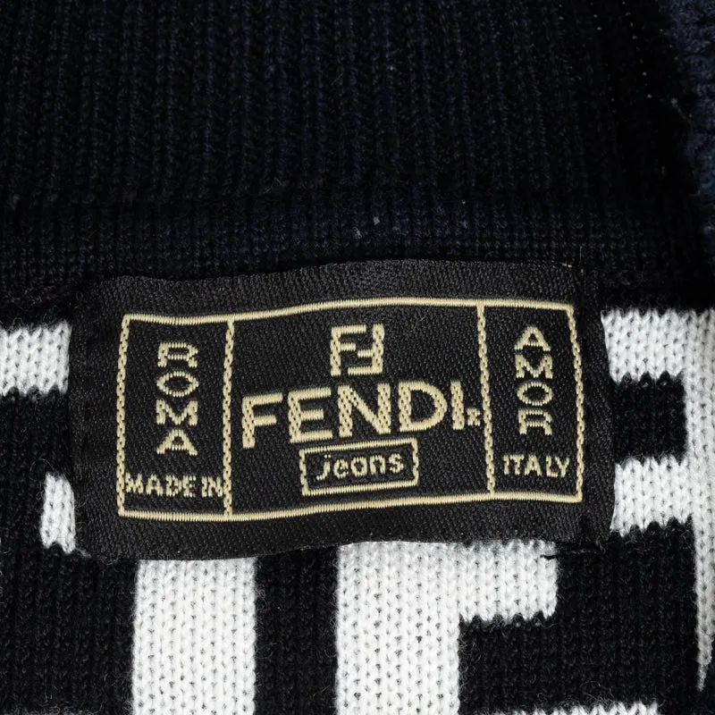 Fendi Wool Zucca Sweater Black White