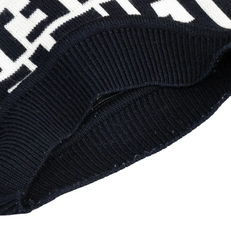 Fendi Wool Zucca Sweater Black White