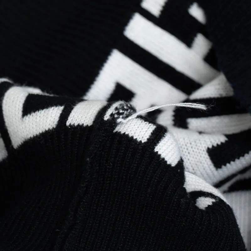Fendi Wool Zucca Sweater Black White