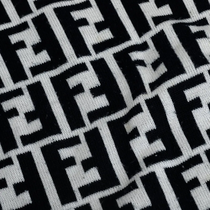 Fendi Wool Zucca Sweater Black White