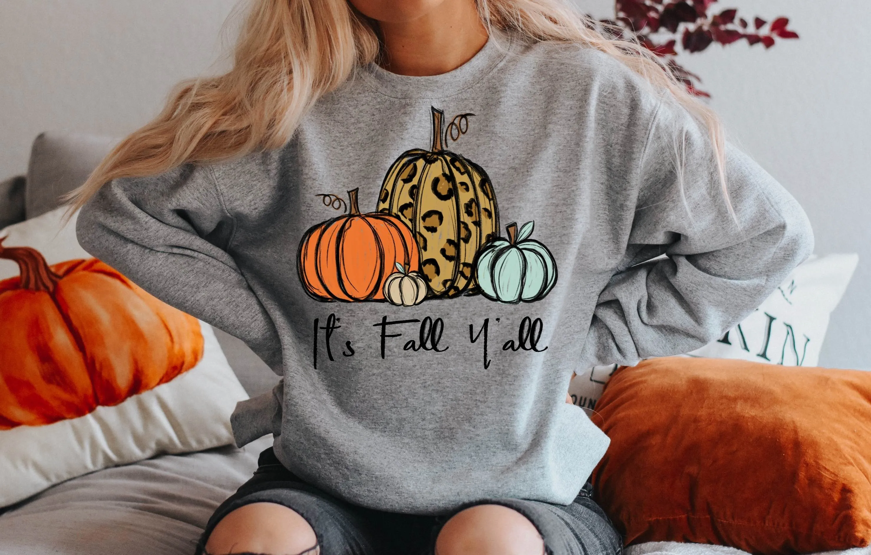It's Fall Ya'll Sweater - Gray