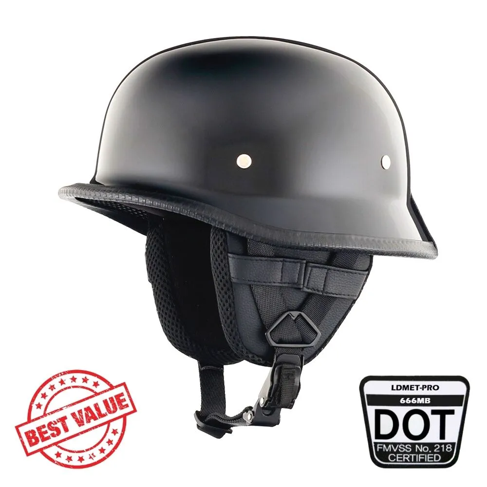 Lightweight Mayan DOT Germanator Helmet / Gloss Black