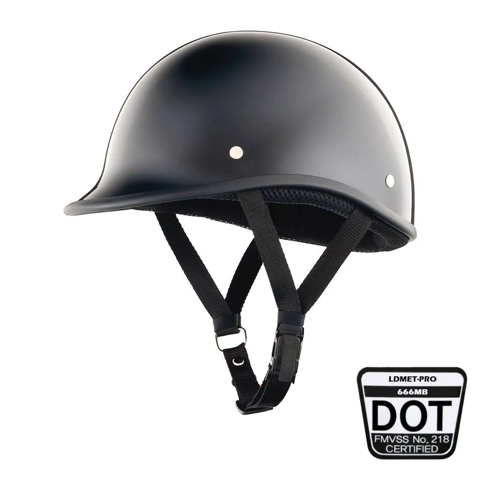 Low Profile Reversible DOT Polo Helmet / Gloss Black