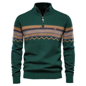 Men Zipper Long Sleeve Casual Knitwear