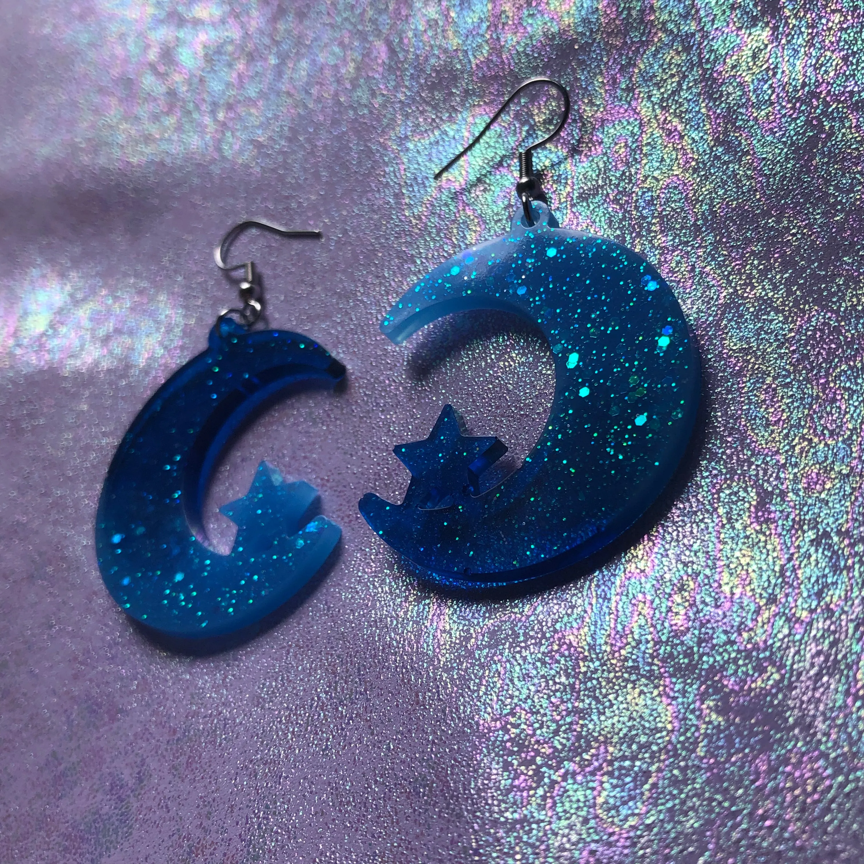 Ocean Eyes Moon Earrings