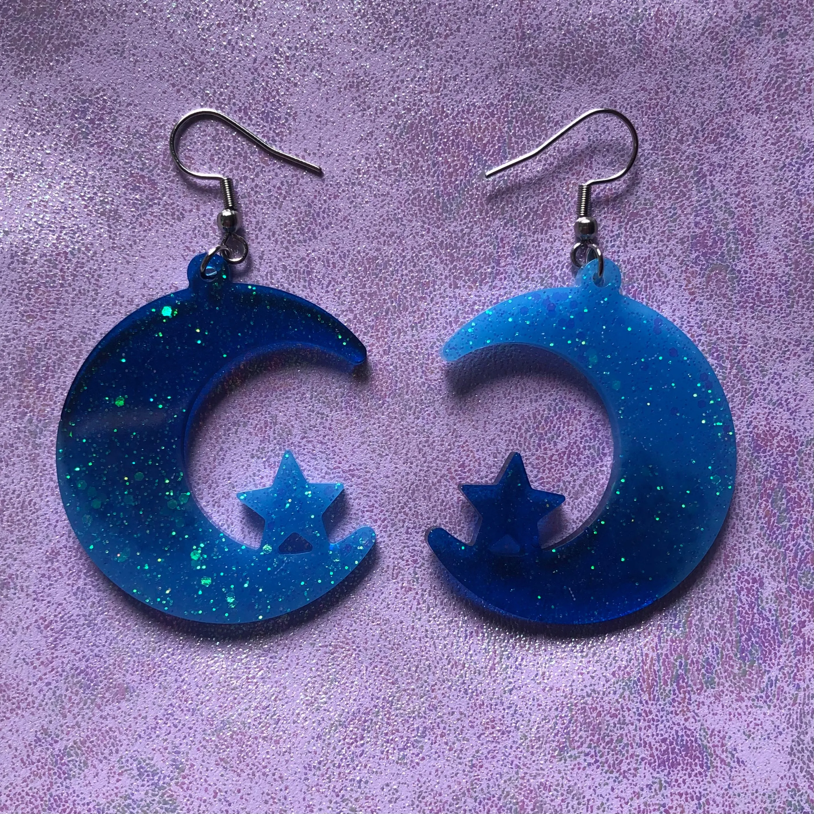 Ocean Eyes Moon Earrings