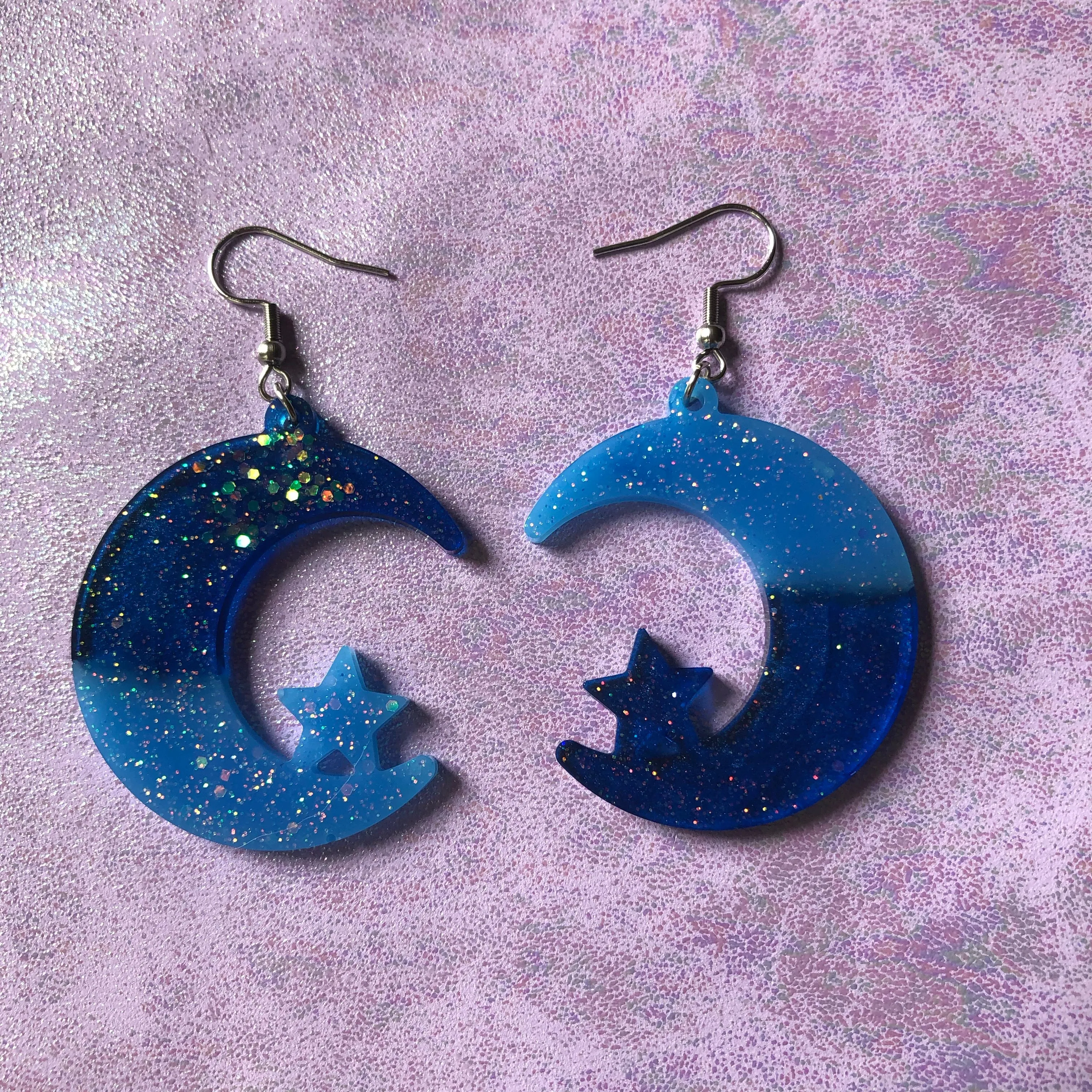 Ocean Eyes Moon Earrings