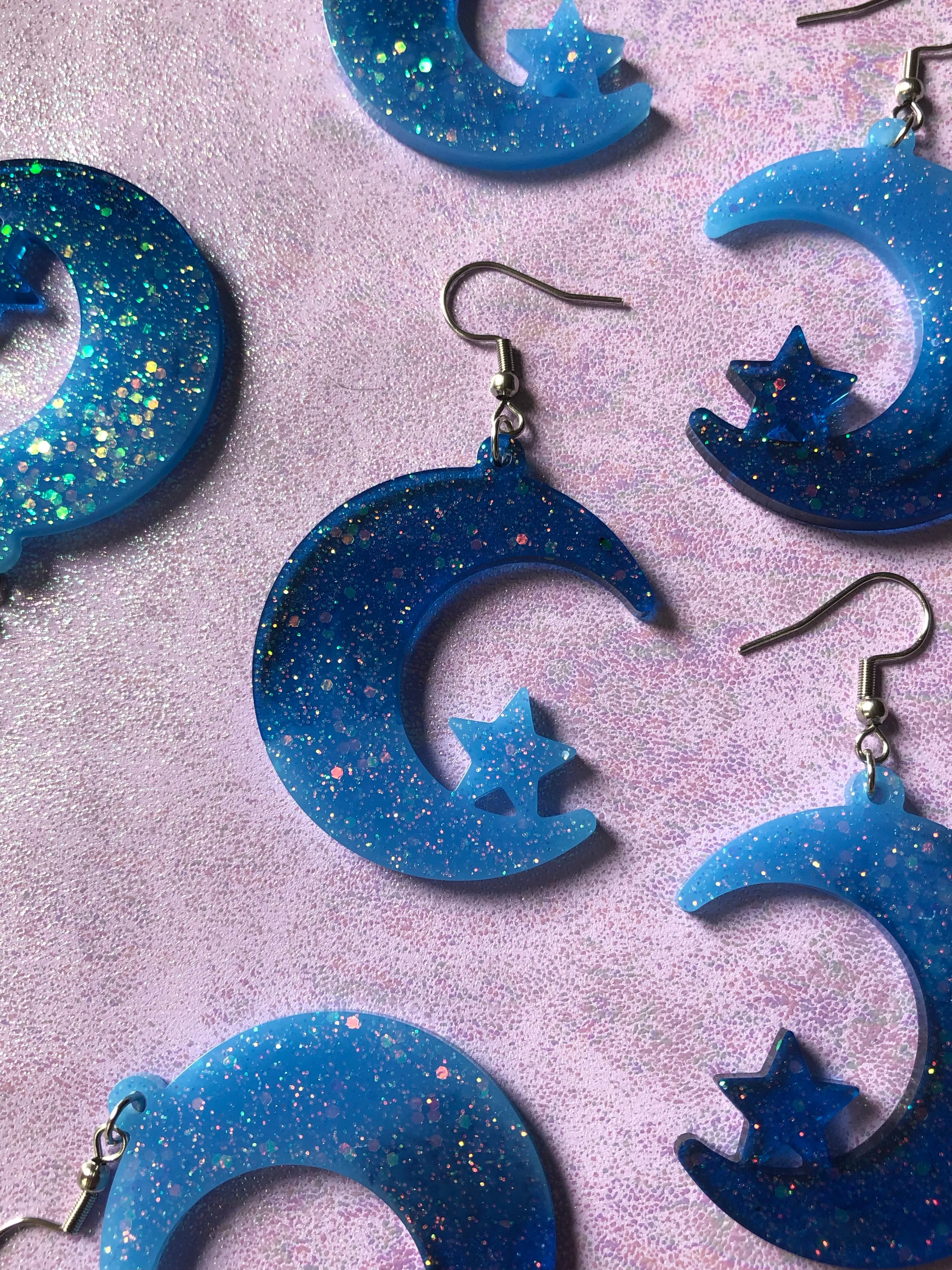 Ocean Eyes Moon Earrings