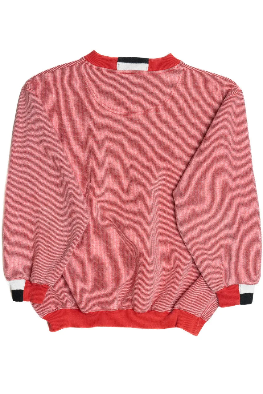 "Nebraska Huskers" Red Thin Striped Puma Sweatshirt (2000s)