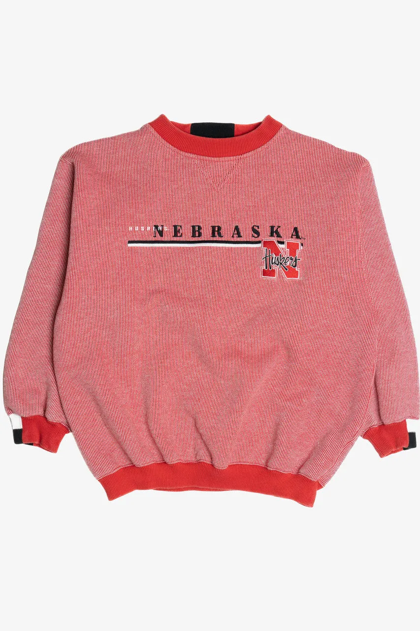 "Nebraska Huskers" Red Thin Striped Puma Sweatshirt (2000s)