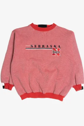 "Nebraska Huskers" Red Thin Striped Puma Sweatshirt (2000s)