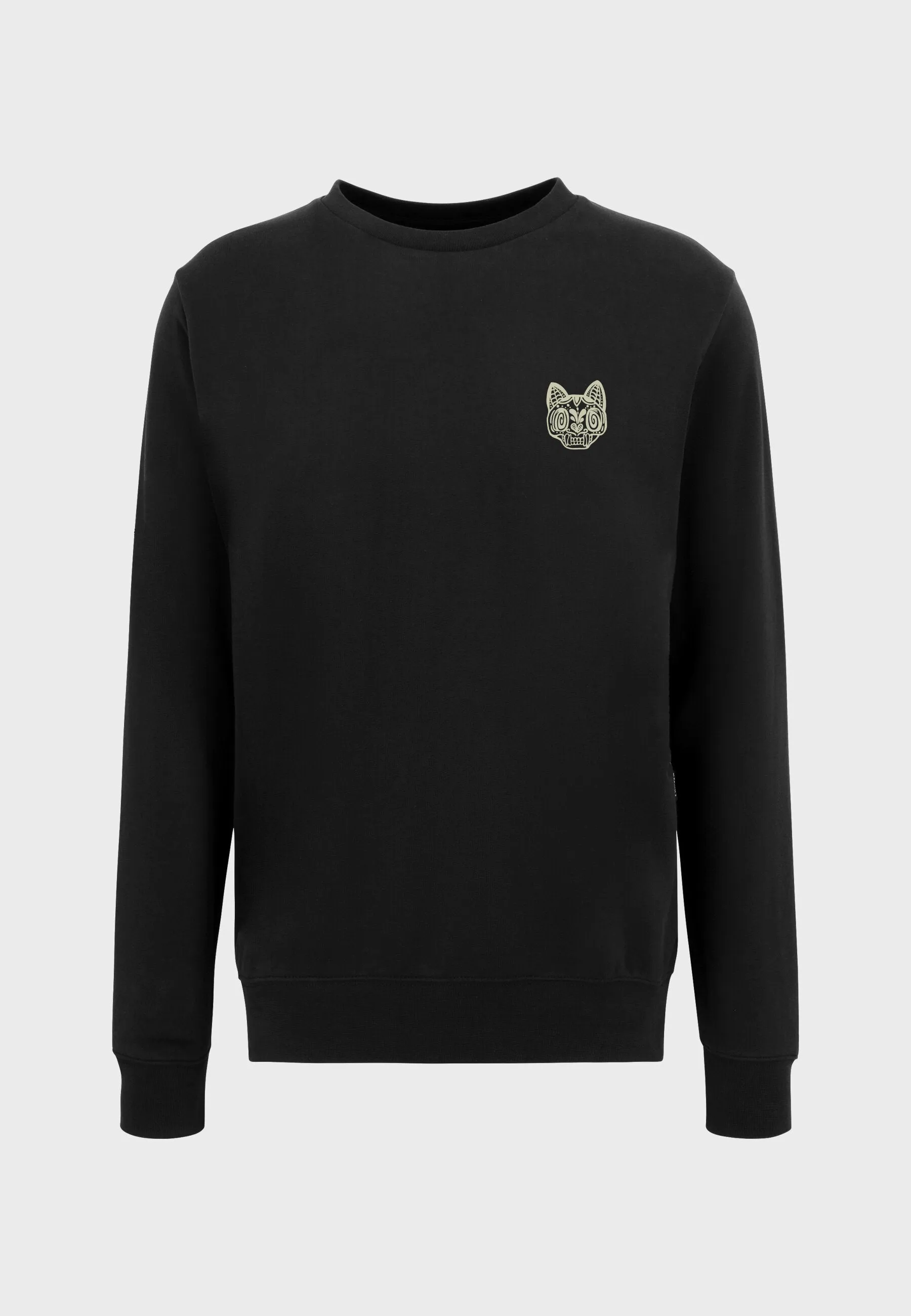 Rebel Cat Backprint Sweatshirt Black
