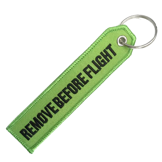 REMOVE BEFORE FLIGHT GREEN KEYCHAIN