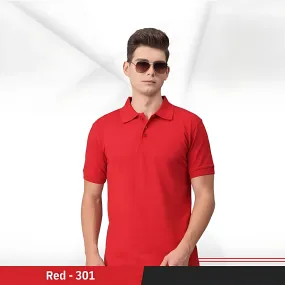 Uniform Unicorn - Men's  Rich Polo T Shirt | Collar Tshirts | Half Sleeves | Plain-Regular Fit (301-Red)
