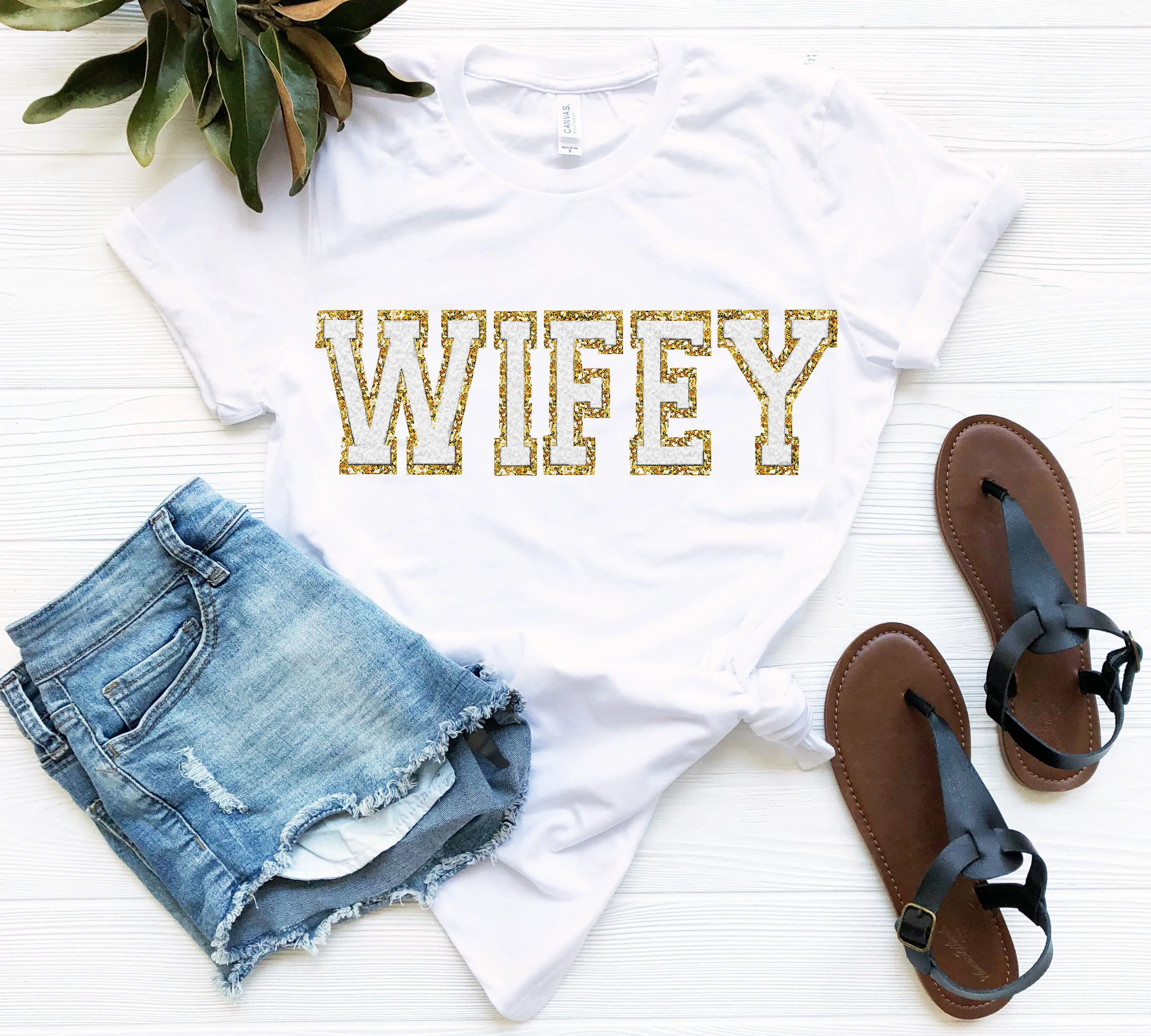 WIFEY Letter Patch Sweatshirt