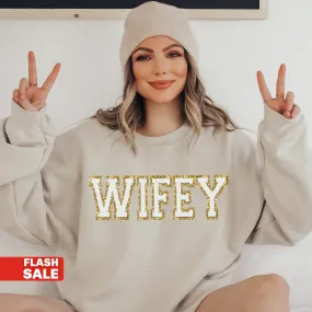 WIFEY Letter Patch Sweatshirt
