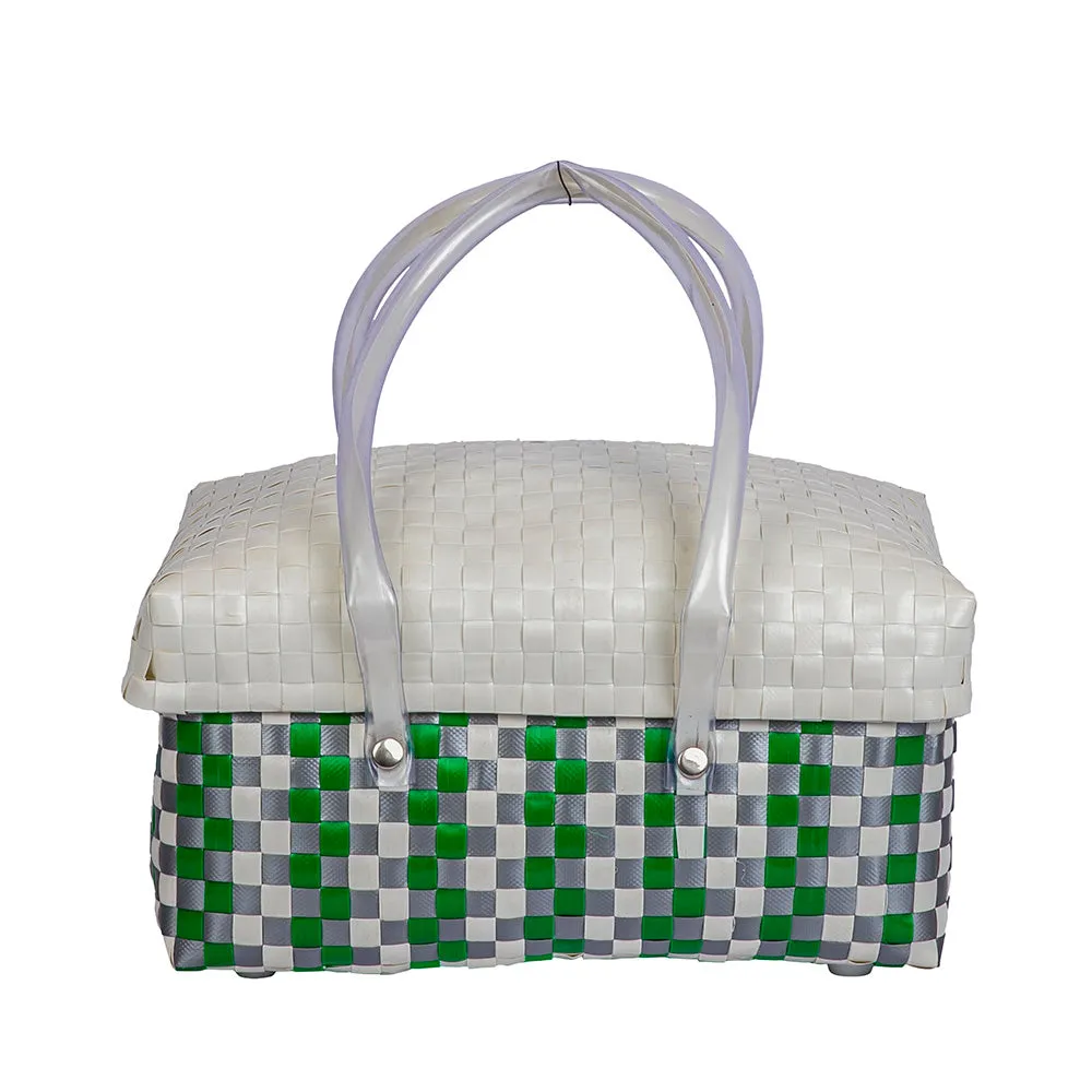 Woven Shopping Half Basket with Lid